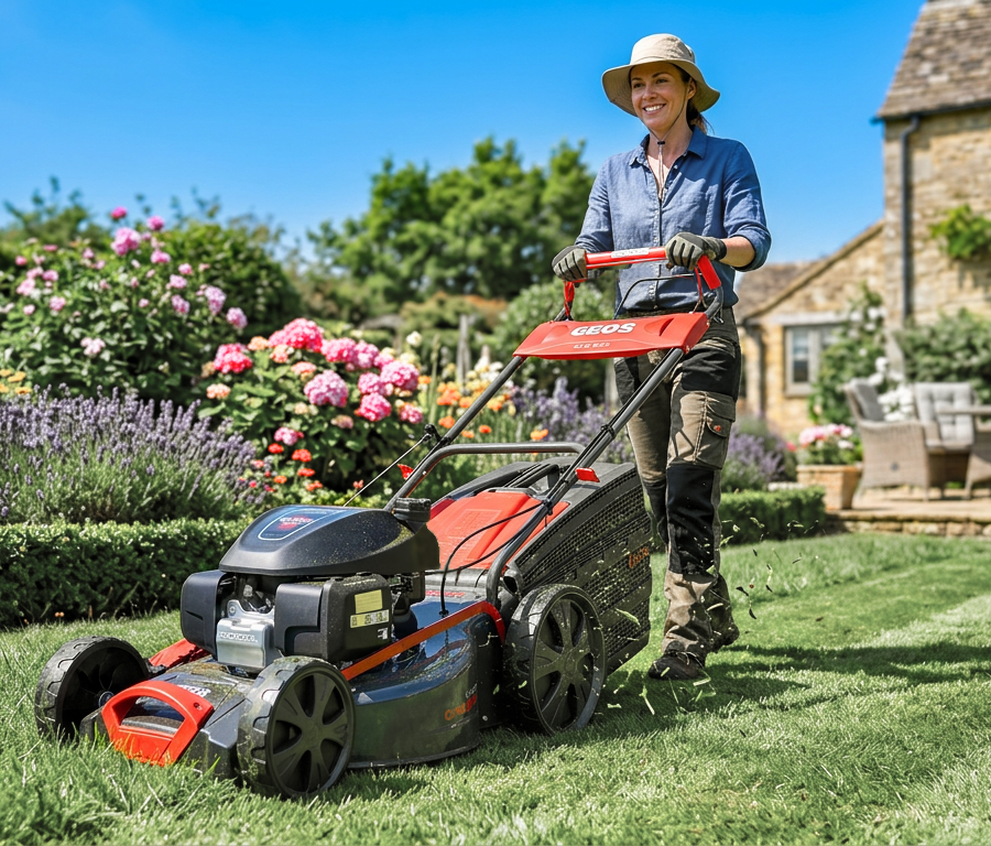 Газонокосилка бензиновая самоходная GEOS GLS 755 с двигателем Honda GCV170H